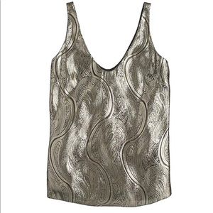 J Crew Gold Gilded Paisley Tank